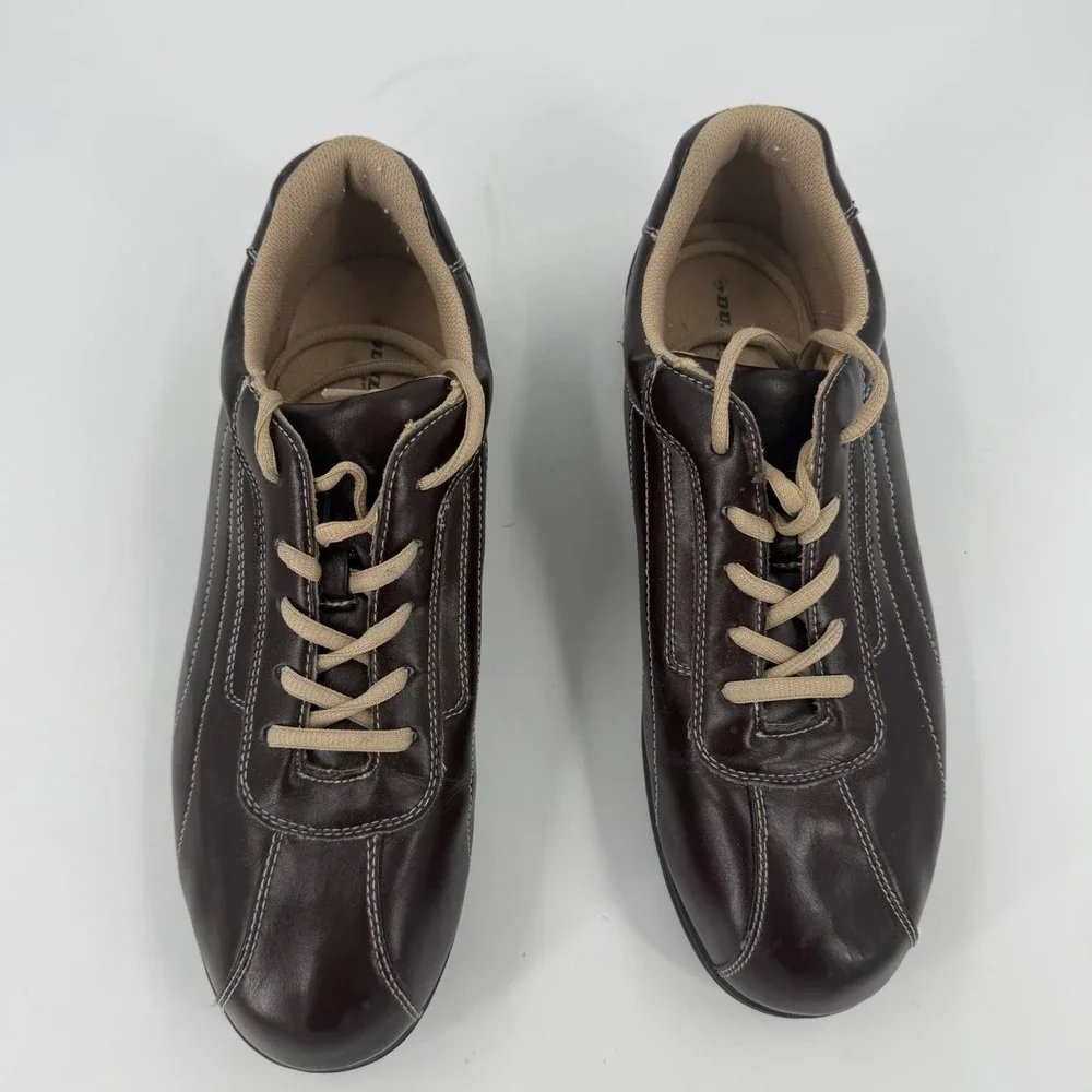 Dunlop Casual Oxford Shoes Mens US 10.5 Brown Synthetic Topstitch Detail Lace Up